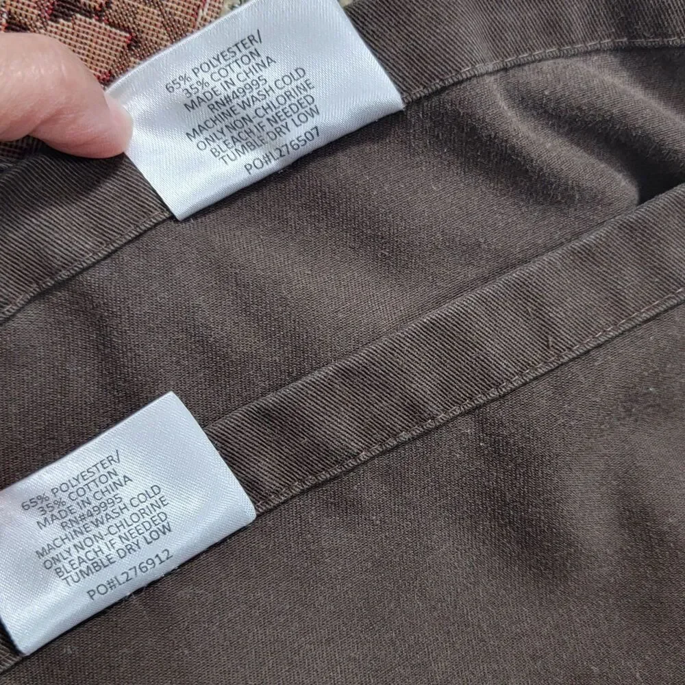 Lot of 2 Cracker Barrel Old Country Store Apron Brown Pockets Adjustable Bib